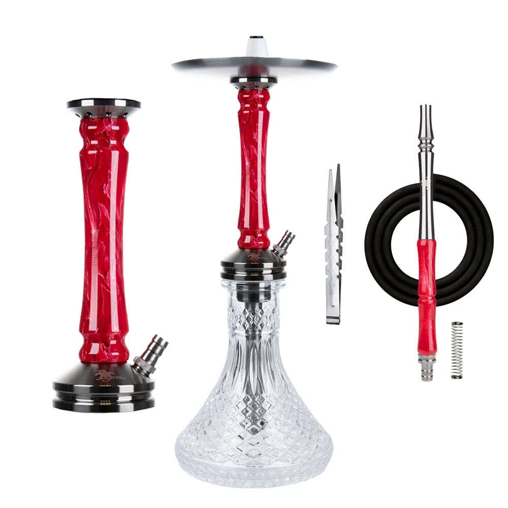 Jookah Shisha Straight Flush - Black Steel/Red