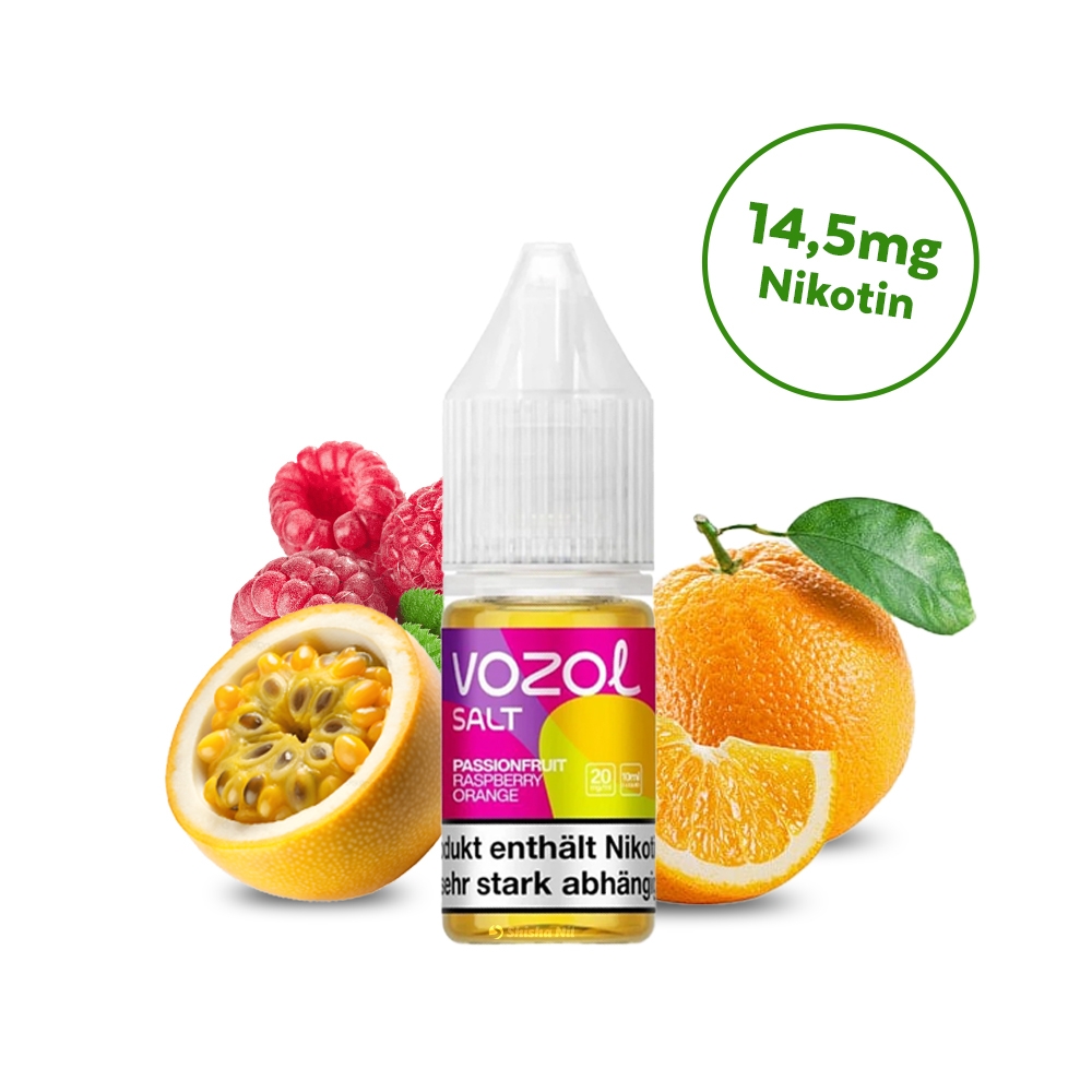 Vozol Liquid Nic Salt 14,5mg - Passionfruit Raspberry Orange