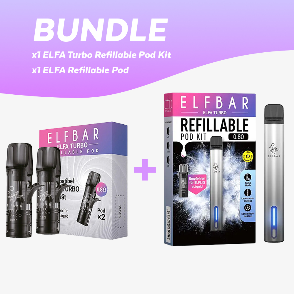 AKTION: x1 Elfbar Turbo Pod Kit + 1 Elfbar Refillable Pod