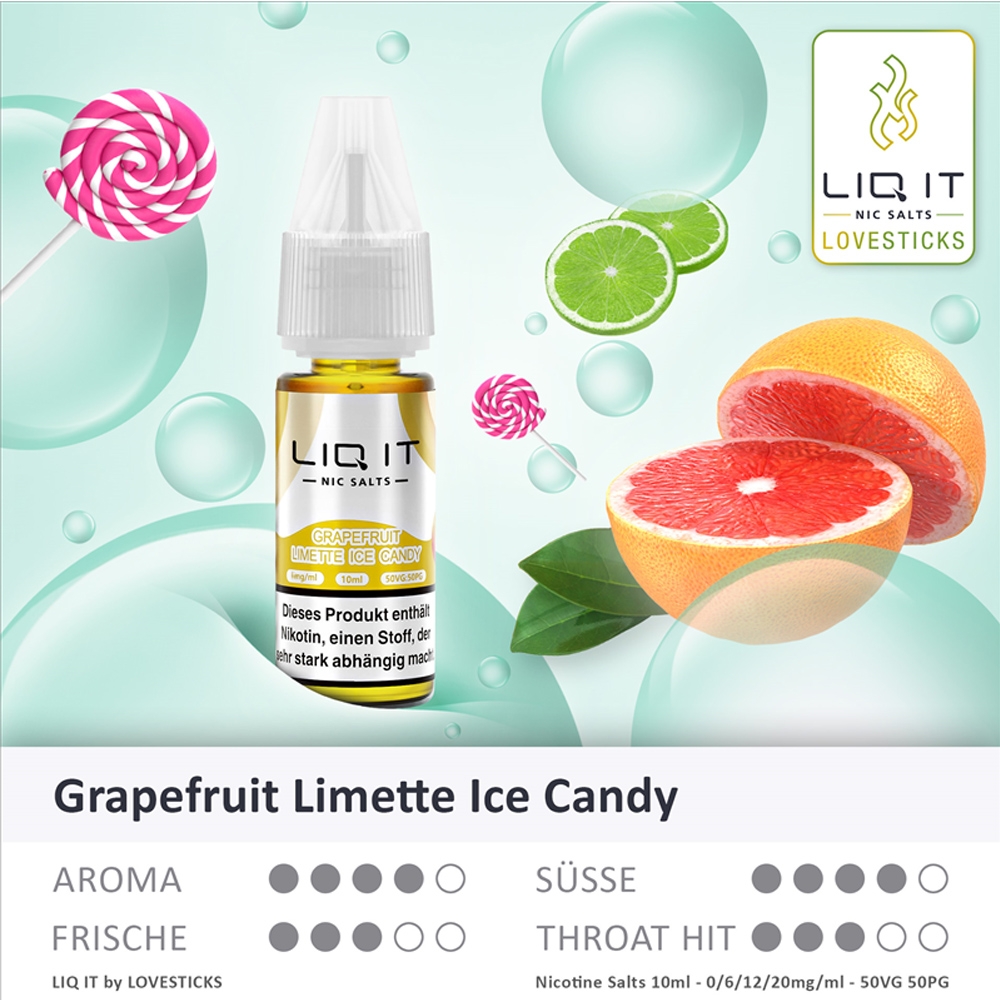 Lovesticks LIQ IT 20mg - Grapefruit Lime Ice Candy 
