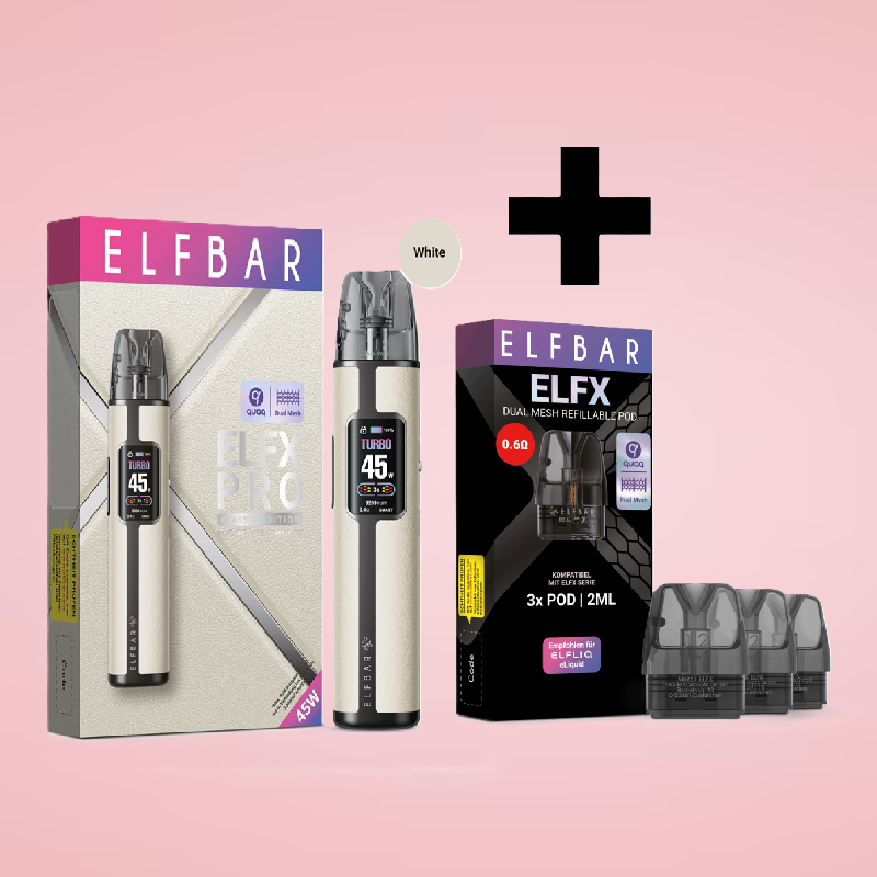 Elfbar ELFX PRO Refillable Kit - White - Bundle