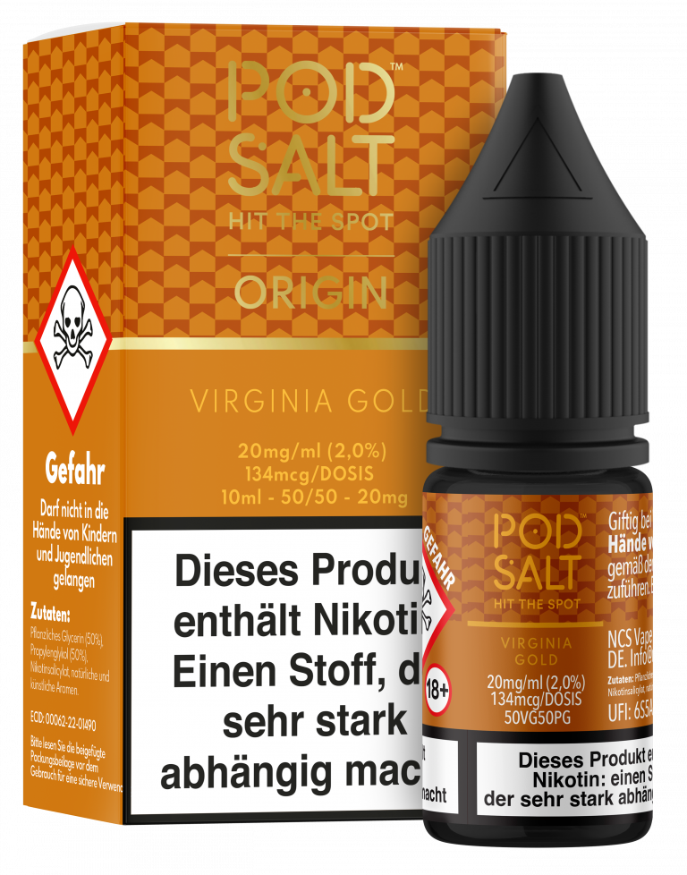 POD SALT Core Liquid 20mg - Origin Virgina Gold