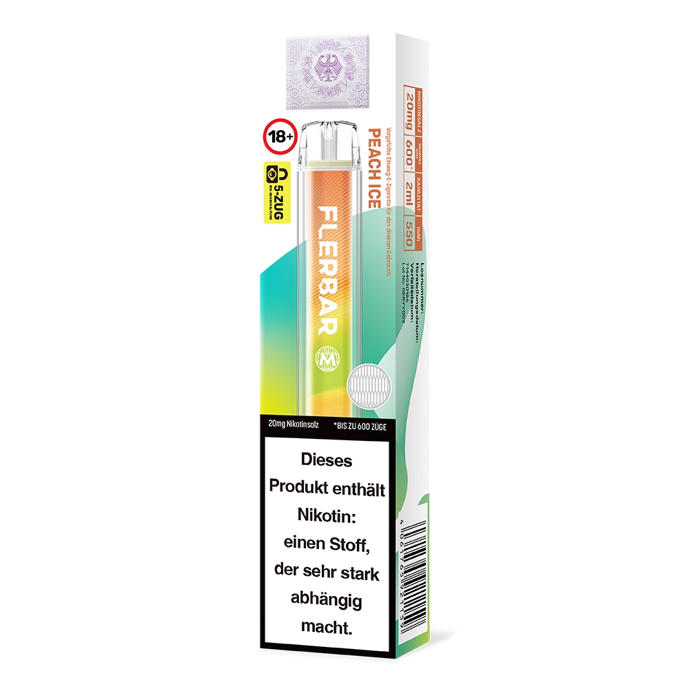Flerbar M E-Shisha 600 - Peach Ice 20mg