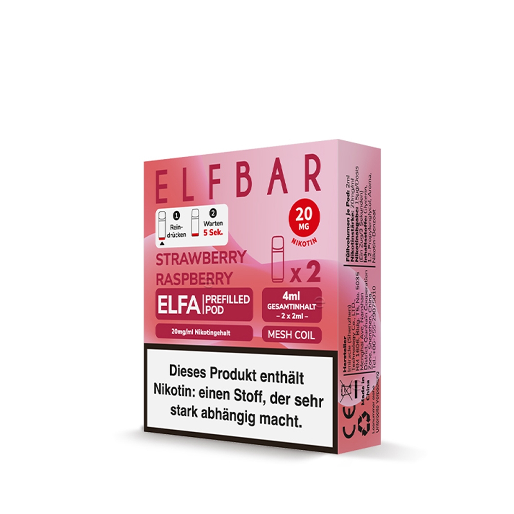 Elfbar ELFA POD (2stk) - Strawberry Raspberry 20mg