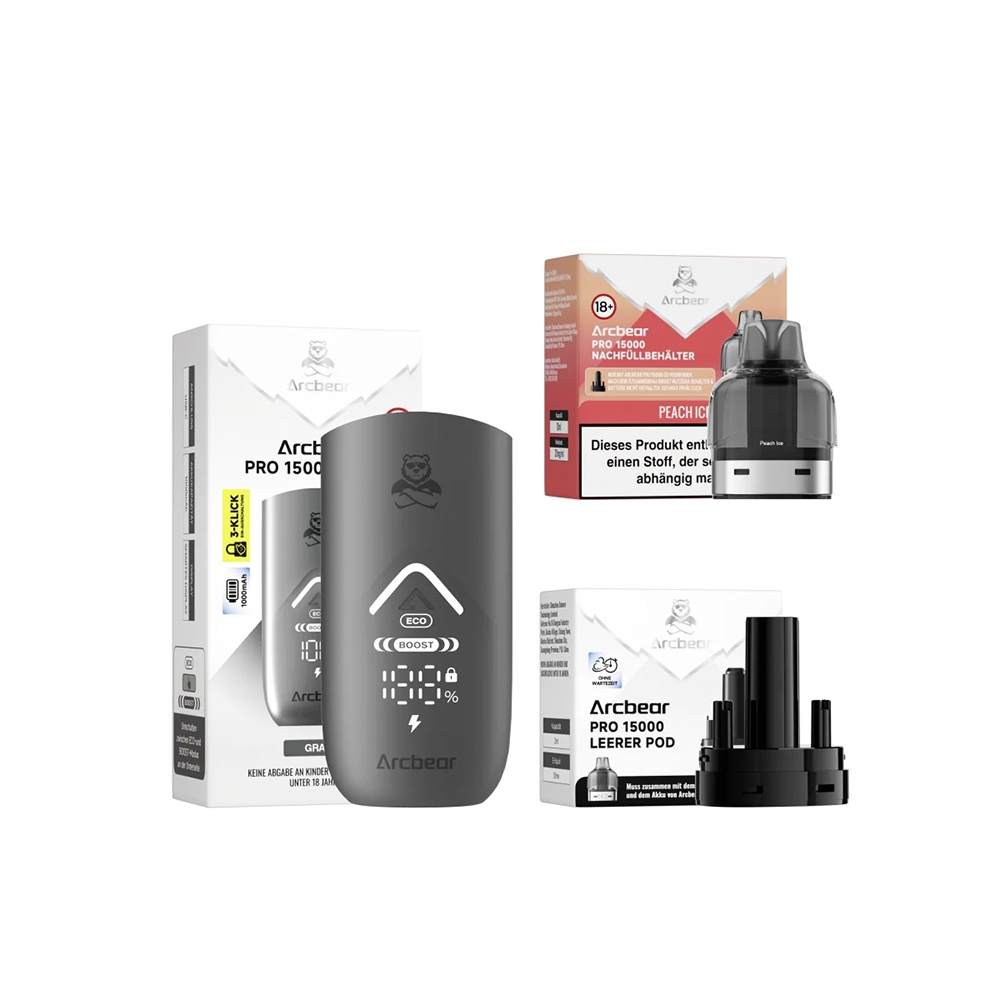 ArcBear Pro 15000 Starter Set Gerät + Pod (20mg) - Peach Ice