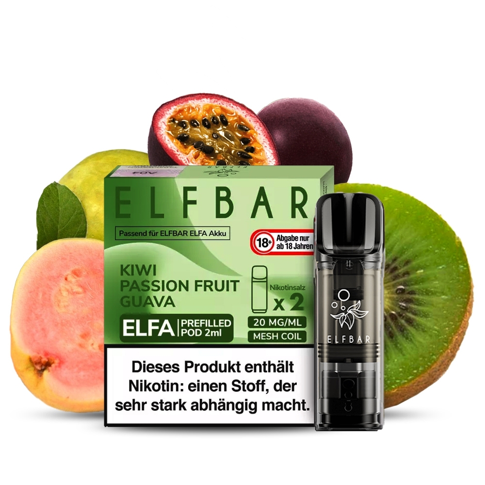 Elfbar ELFA POD (2stk) - Kiwi Passion Fruit Guava 20mg