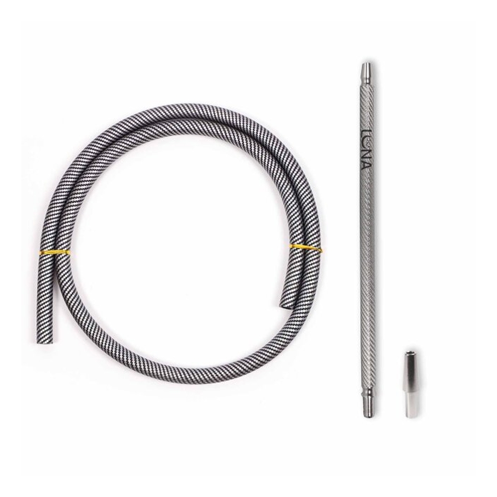 Luna Carbon Schlauch Set Silber - 150cm inkl. Mundstück und Endstück