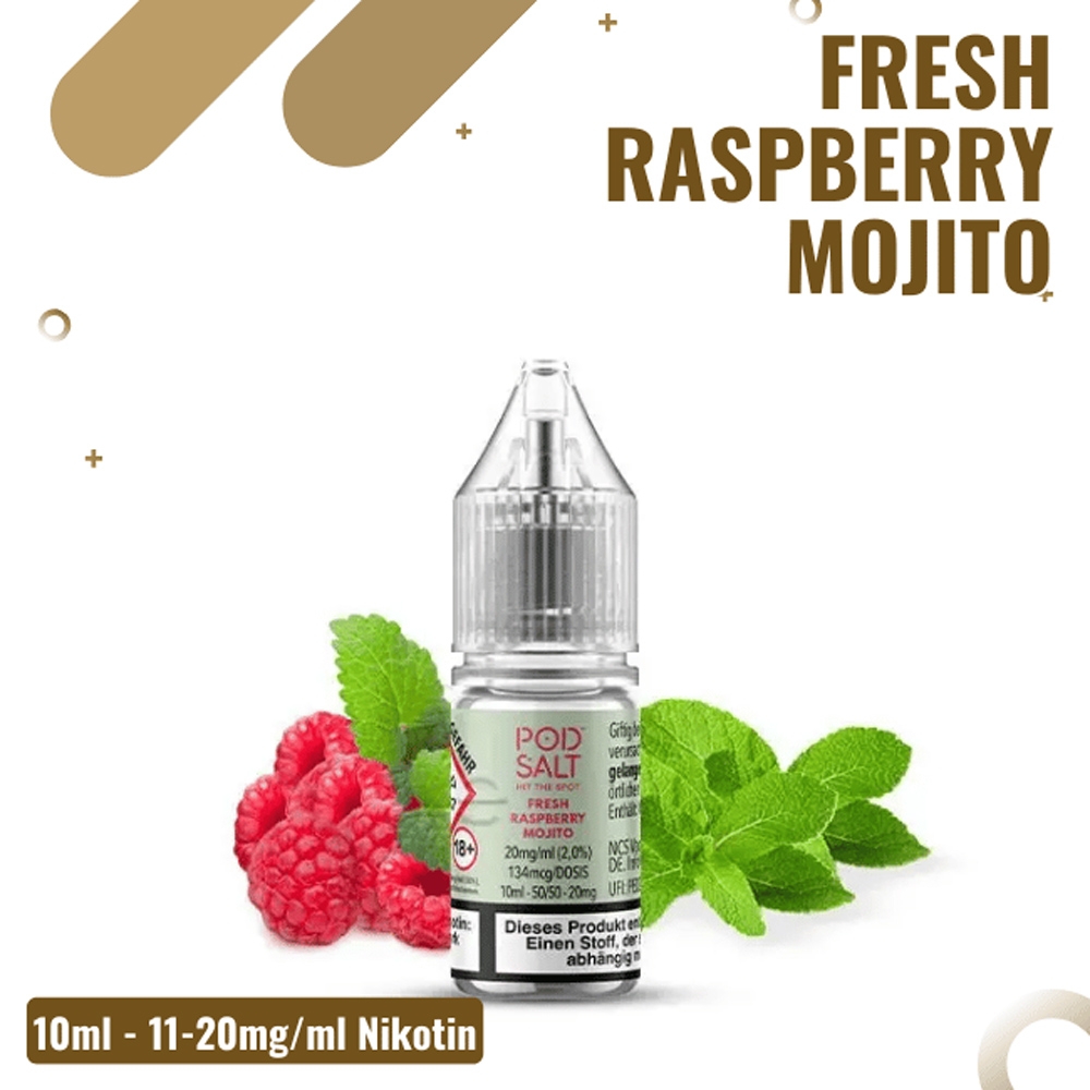 POD SALT XTRA Liquid 10mg - Fresh Raspberry Mojito