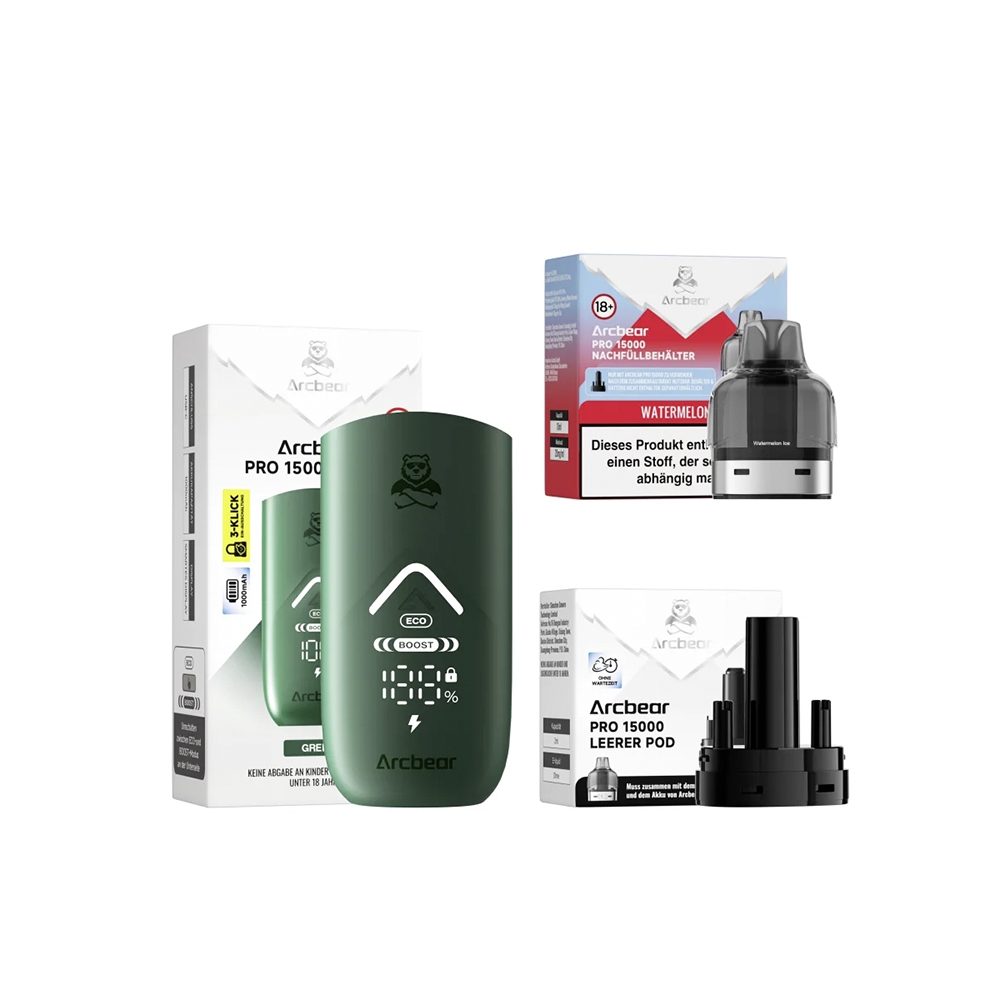 ArcBear Pro 15000 Starter-Set 5er Gerät + Pod- (20mg) Watermelon Ice