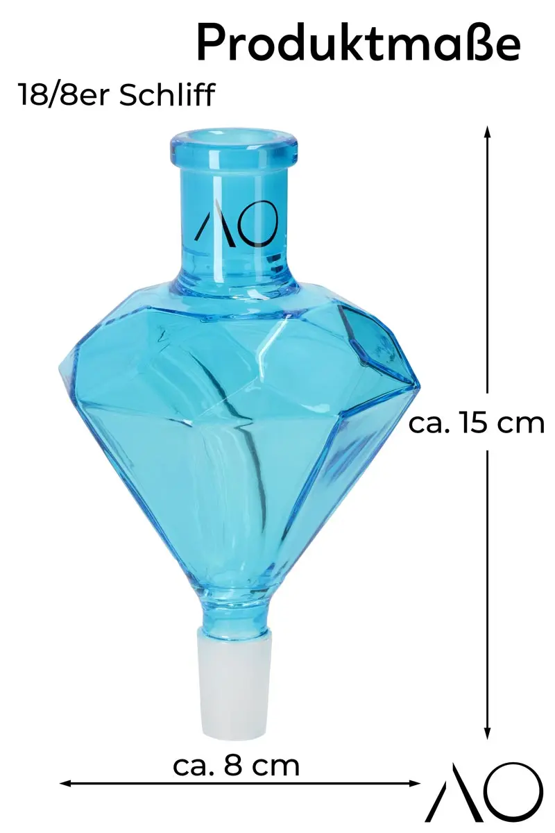 AO Glas Molassefänger 18/8 Diamond - Hellblau