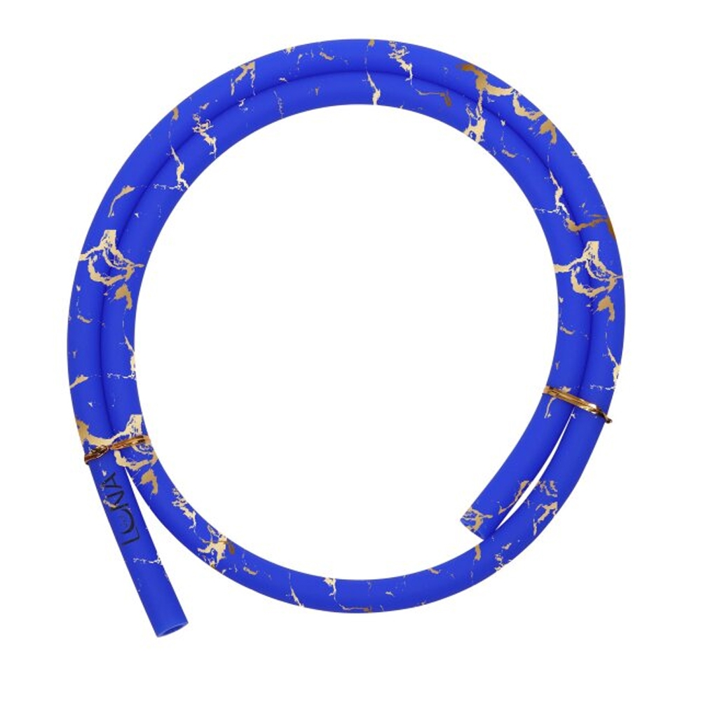 Luna Silikonschlauch Marmor - Blau/Gold