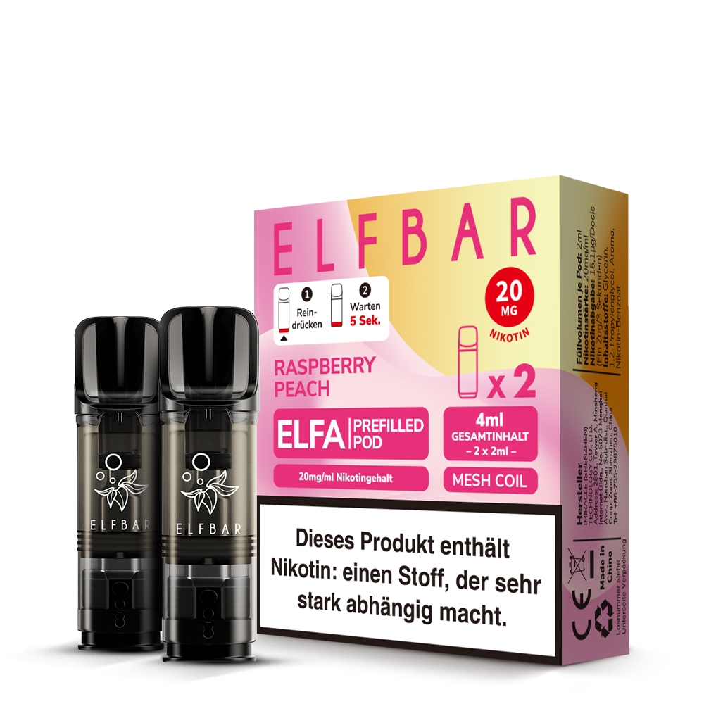 Elfbar ELFA POD (2stk) - Raspberry Peach 20mg