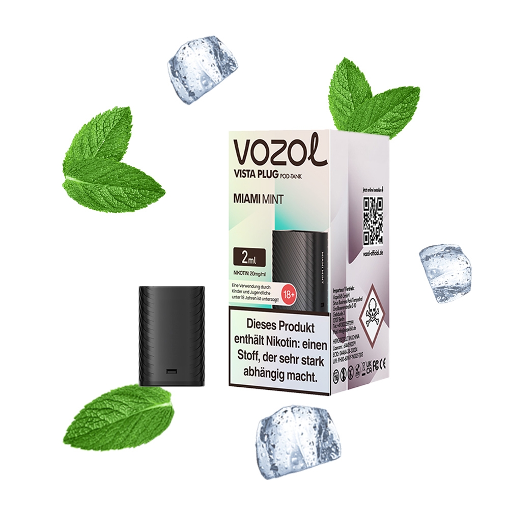 Vozol Vista Plug Verdampfer Pod 2ml - Miami Mint