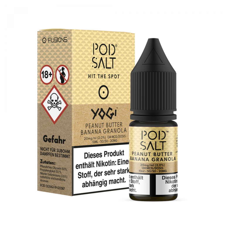 POD SALT Fusion Liquid 20mg - Peanut Butter Banana Granola Bar