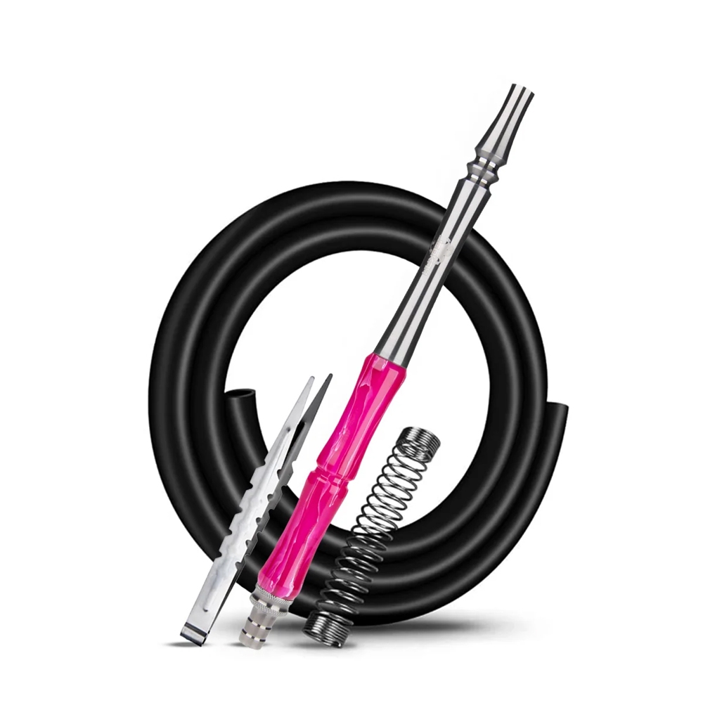 Jookah Shisha Straight Flush - Black Steel/Pink
