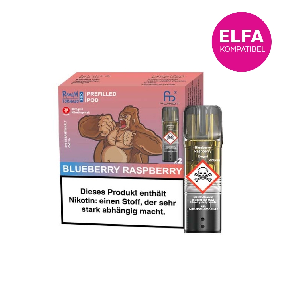 RandM Tornado Pods (2stk) 20mg - Blueberry Raspberry