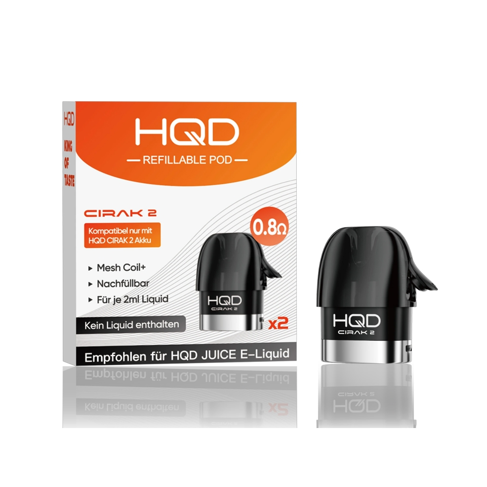 HQD Cirak 2 - Refillable Pod 0,8 Ohm - (2er Pack) HQD Cirak 2 - Refillable Pod 0,8 Ohm - (2er Pack)