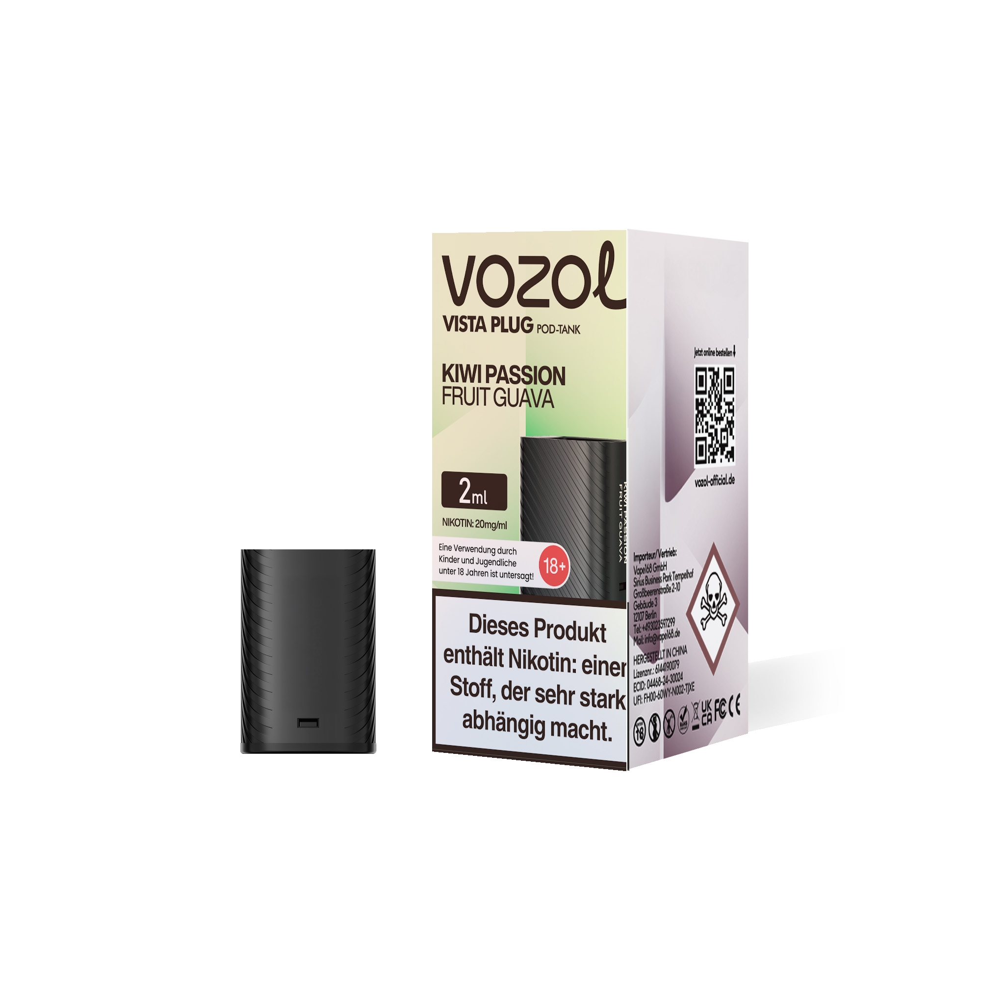 Vozol Vista Plug Verdampfer Pod 2ml - Kiwi Passion Fruit Guava