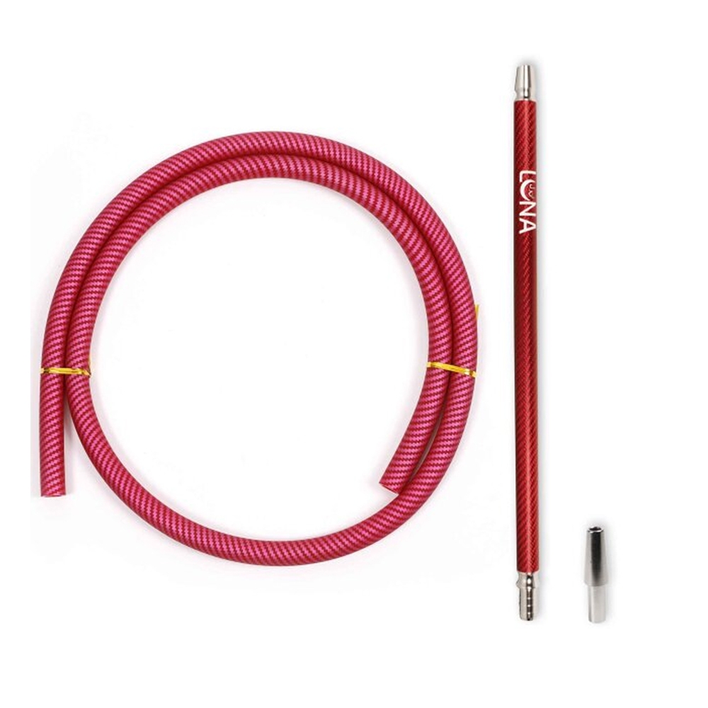 Luna Carbon Schlauch Set Rot - 150cm inkl. Mundstück und Endstück