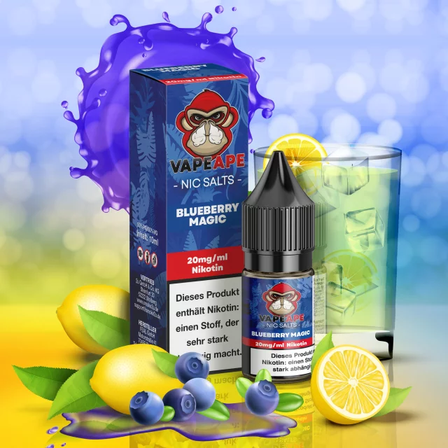 VapeApe Nic Salt Liquid 20mg - Blueberry Magic 