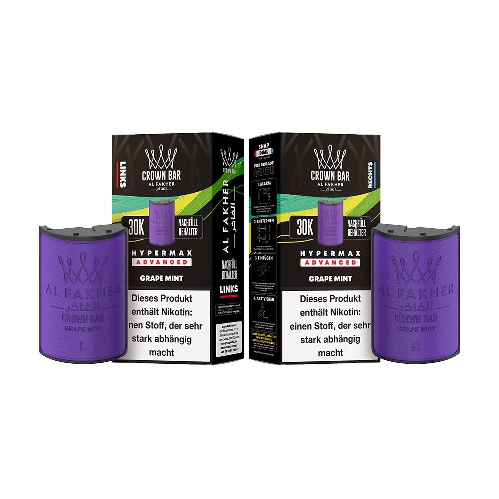 Al Fakher 30K Hypermax Tank Set - Grape Mint Al Fakher 30K Hypermax Tank Set - Grape Mint