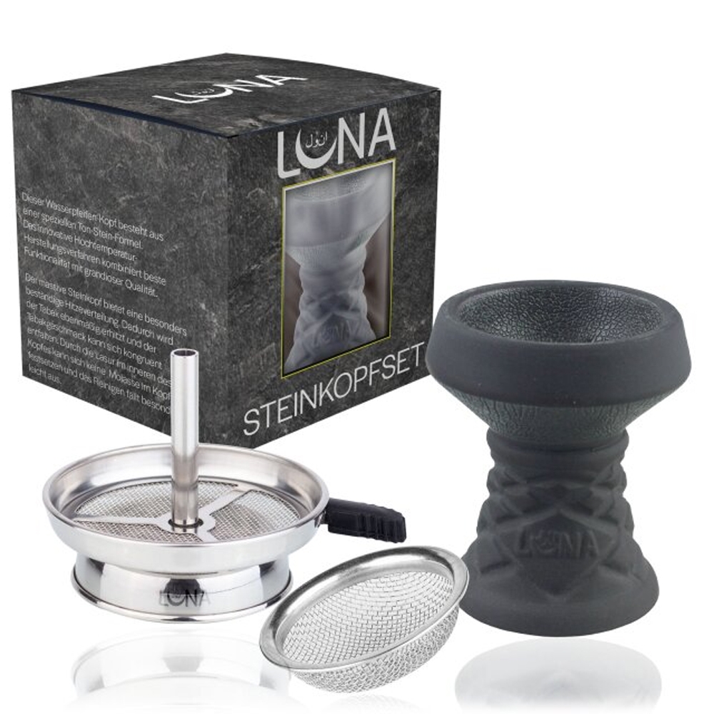 Luna Hookah Steinkopf Set - Grau