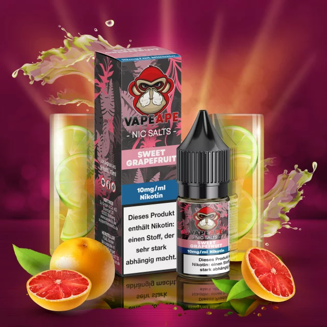 VapeApe Nic Salt Liquid 10mg - Sweet Grapefruit 