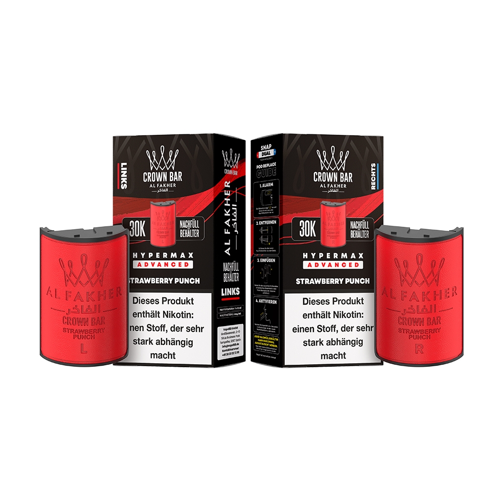 Al Fakher 30K Hypermax Tank Set - Strawberry Punch Al Fakher 30K Hypermax Tank Set - Strawberry Punch