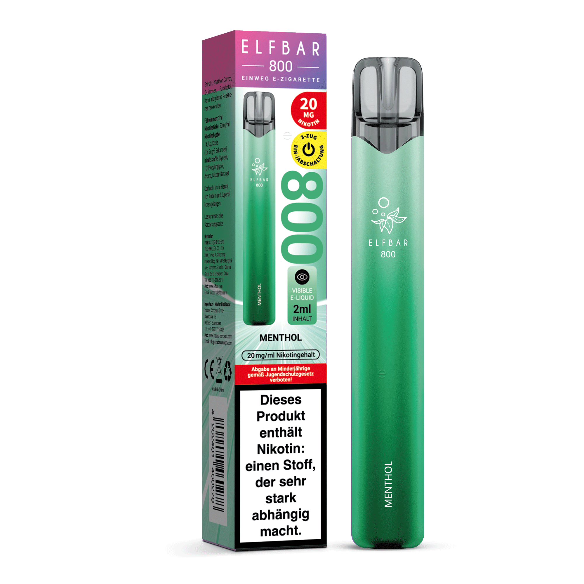 Elfbar 800 Einweg E-Shisha 20mg - Menthol