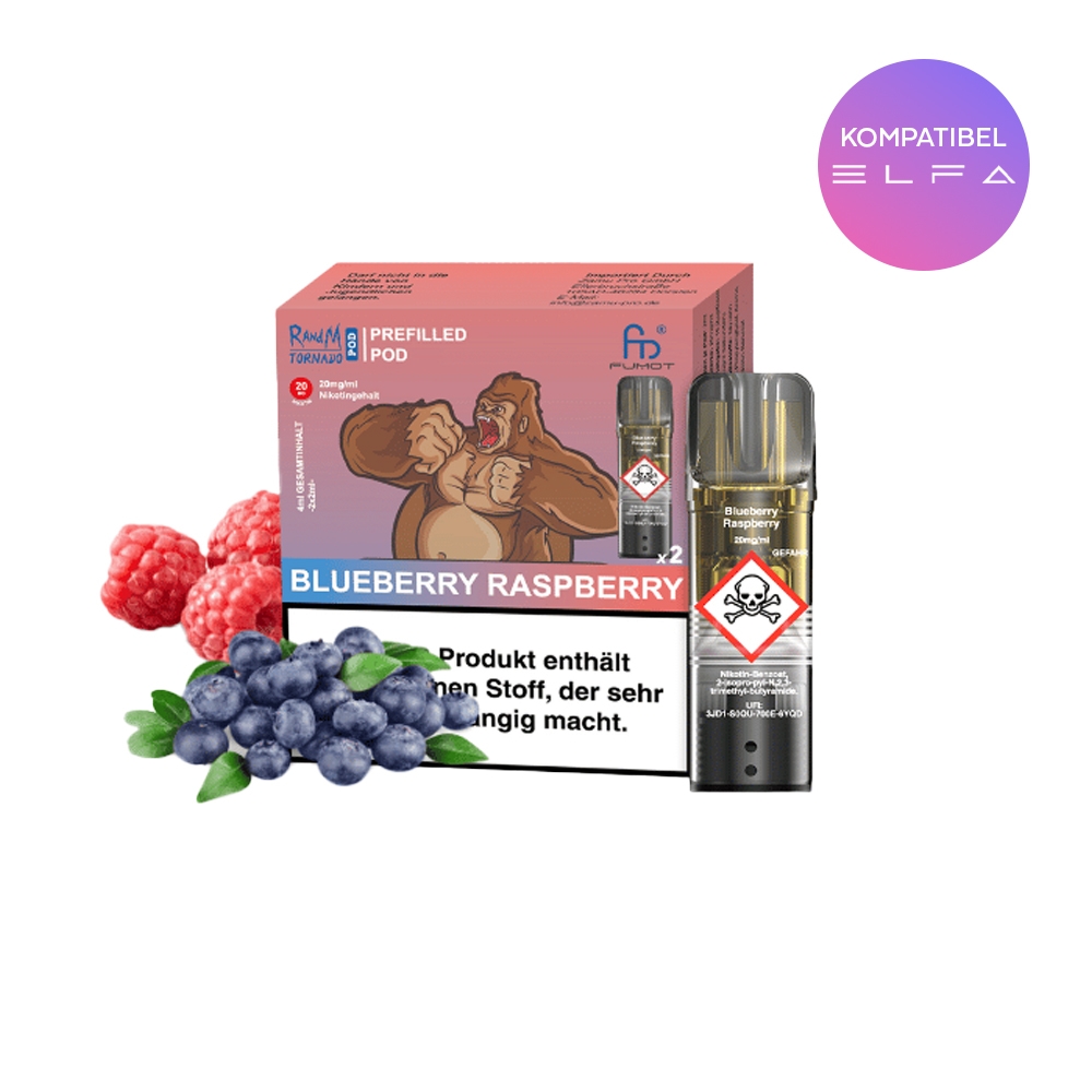 RandM Tornado Pods (2stk) 20mg - Blueberry Raspberry