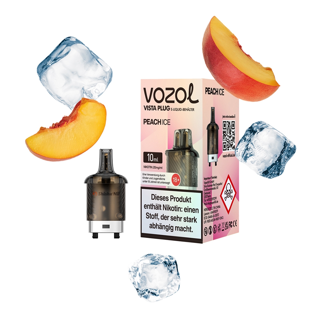 Vozol Vista Plug Pod 10ml - Peach Ice