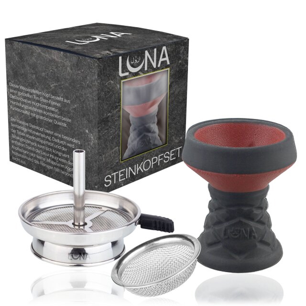 Luna Hookah Steinkopf Set - Rot