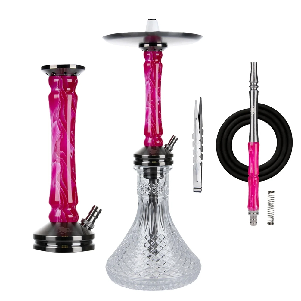 Jookah Shisha Straight Flush - Black Steel/Pink