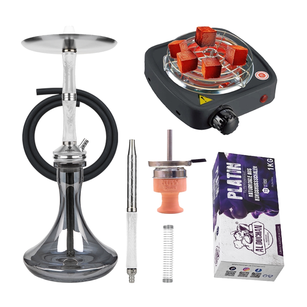 Diamond Hookah Excelsior - White/Black