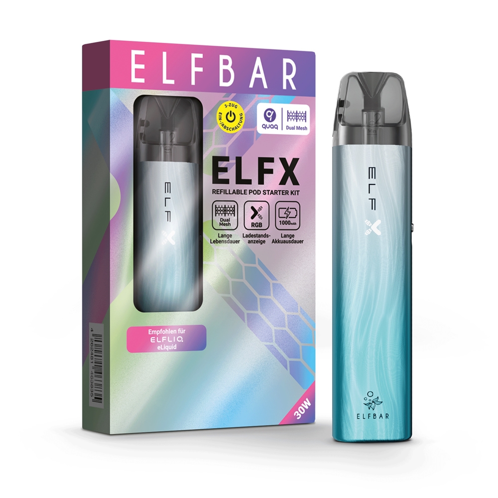 Elfbar ELFX Refillable Kit - Silver Blue