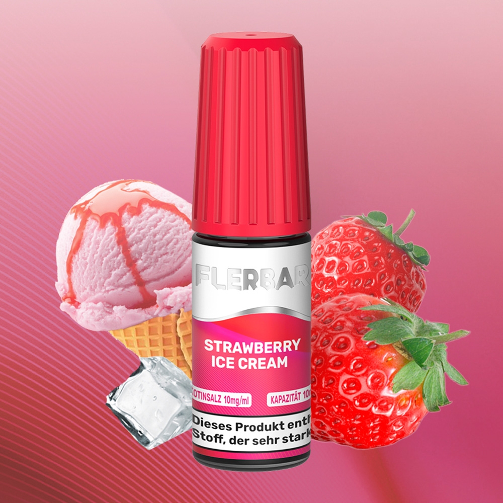 Flerbar E-Liquid 10ml - Strawberry Ice Cream 20mg