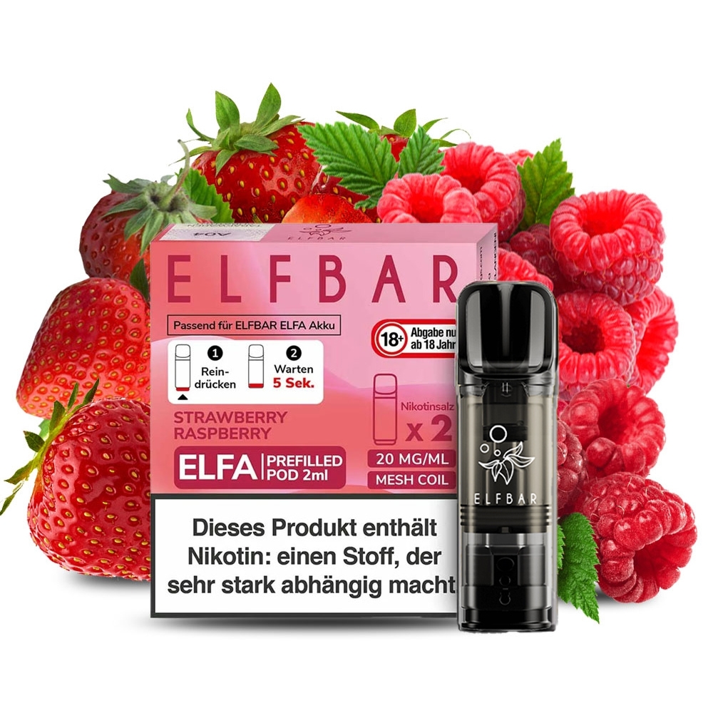 Elfbar ELFA POD (2stk) - Strawberry Raspberry 20mg