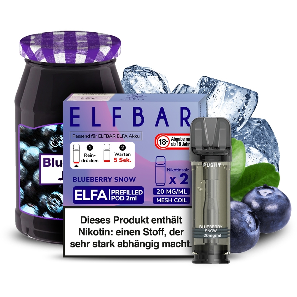 Elfbar ELFA POD (2stk) - Berry Snoow(Blueberry Snoow) 20mg