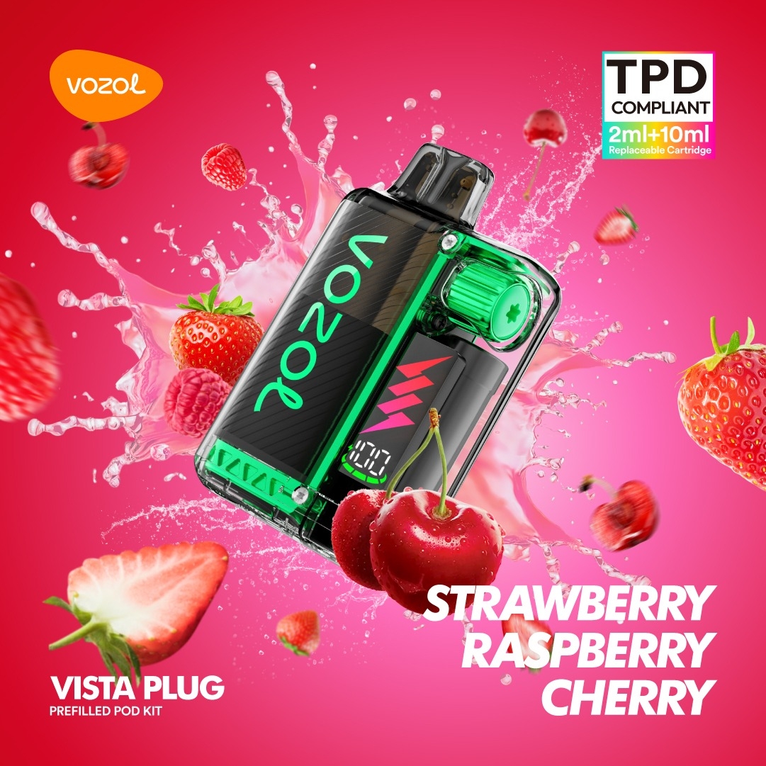 Vozol Vista Plug Starterkit 15000 - Strawberry Raspberry Cherry