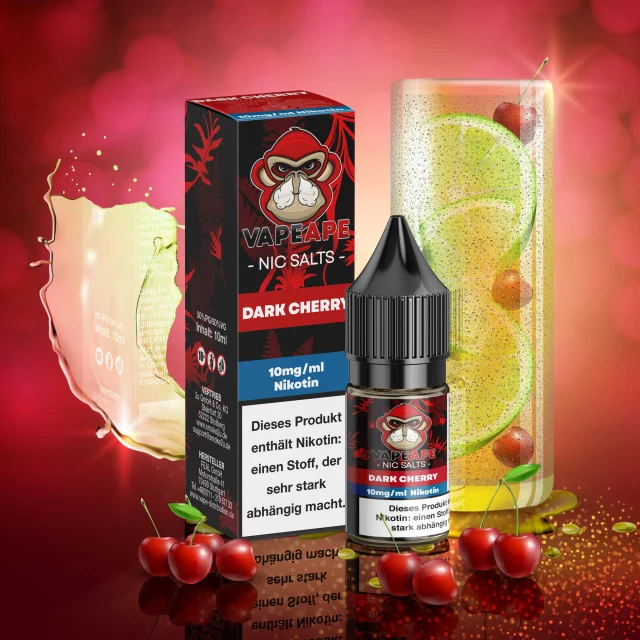 VapeApe Nic Salt Liquid 10mg - Dark Cherry 
