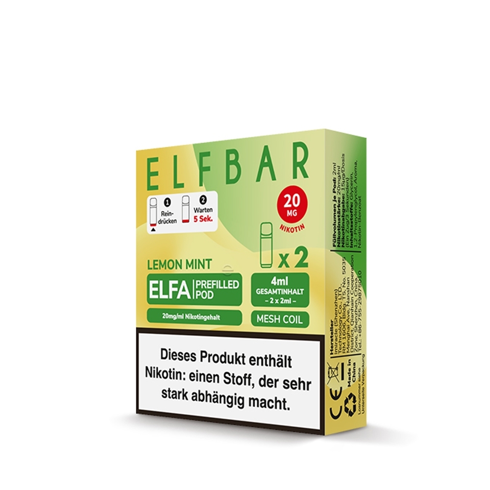 Elfbar ELFA POD (2stk) - Lemon Mint 20mg