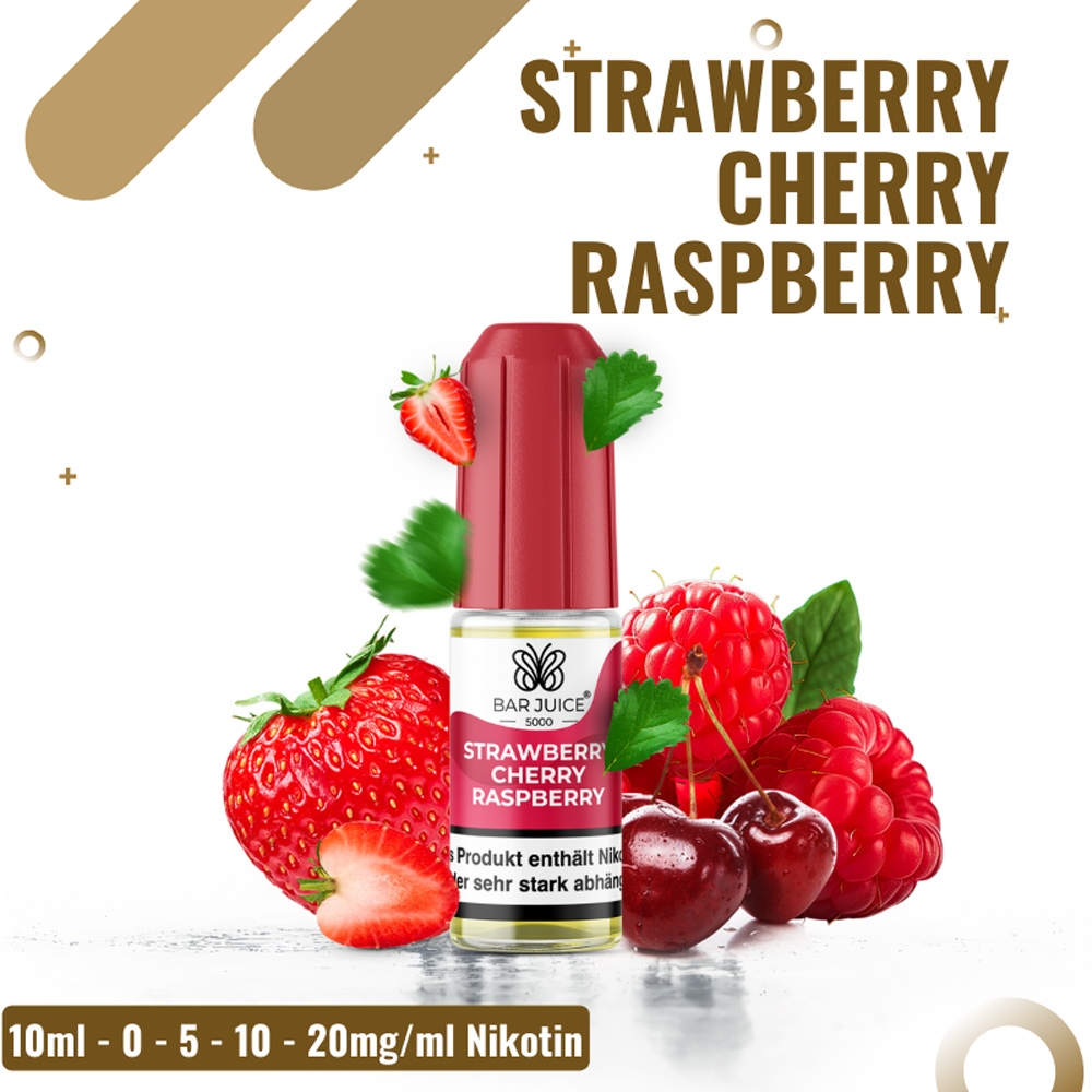 Bar Juice 5000 Nicsalt 10mg - Strawberry Cherry Raspberry