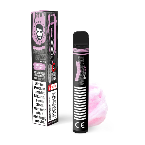 Undercover Vapes 600 by Samra 20mg - Cotton Candy