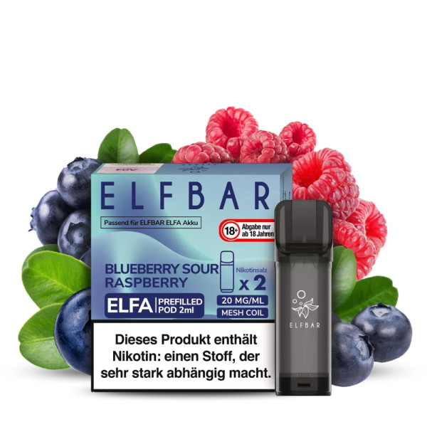 Elfbar ELFA Prefilled POD (2stk) - Blueberry Sour Raspberry 20mg
