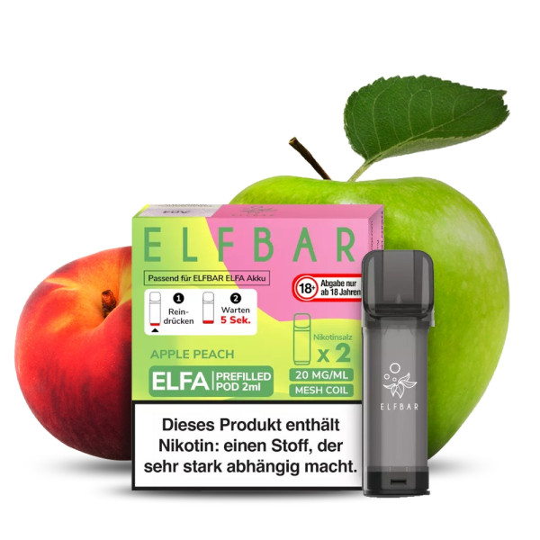 Elfbar ELFA Prefilled POD (2stk) - Apple Peach 20mg