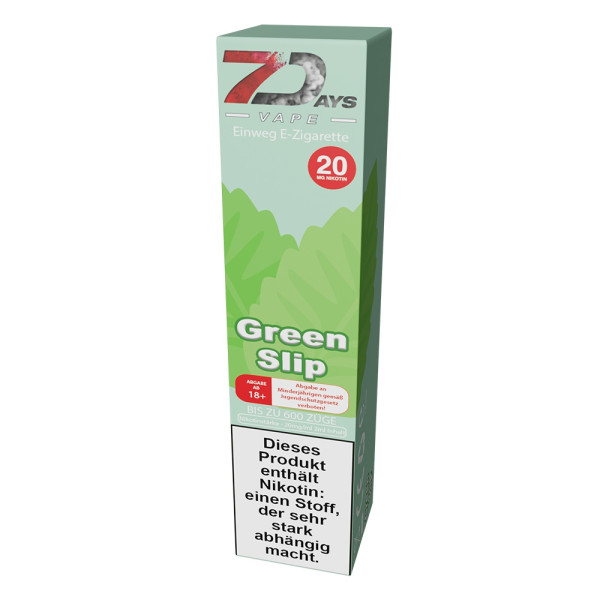 7 Days Vape 600 - Green Slip 20mg