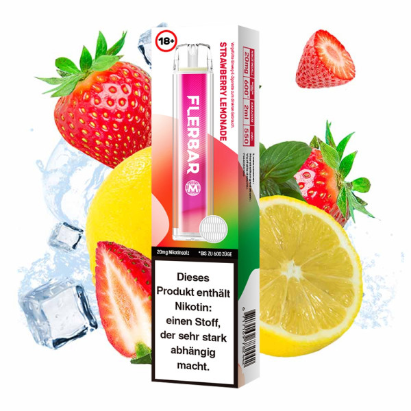 Flerbar M E-Shisha 600 - Strawberry Lemonade 20mg