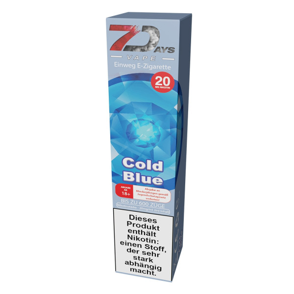 7 Days Vape 600 - Cold Blue 20mg