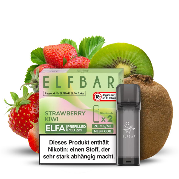 Elfbar ELFA Prefilled POD (2stk) - Strawberry Kiwi 20mg
