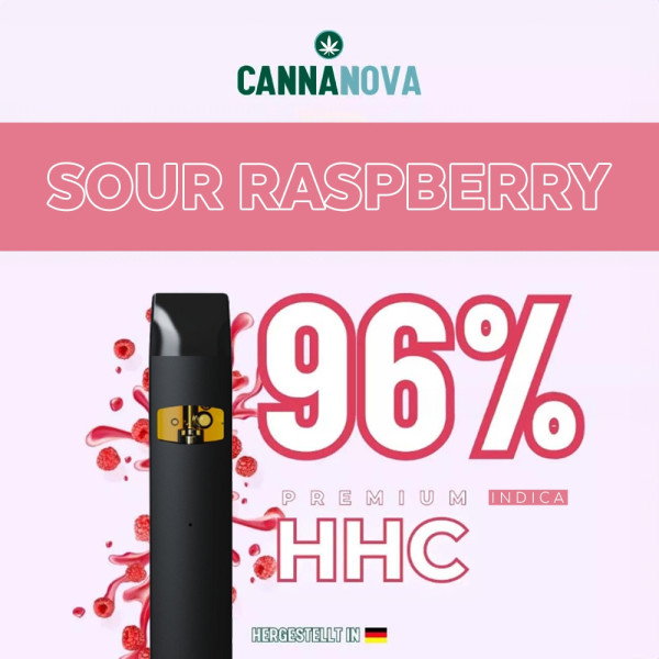 Cannanova HHC Vape 96% - Sour Raspberry